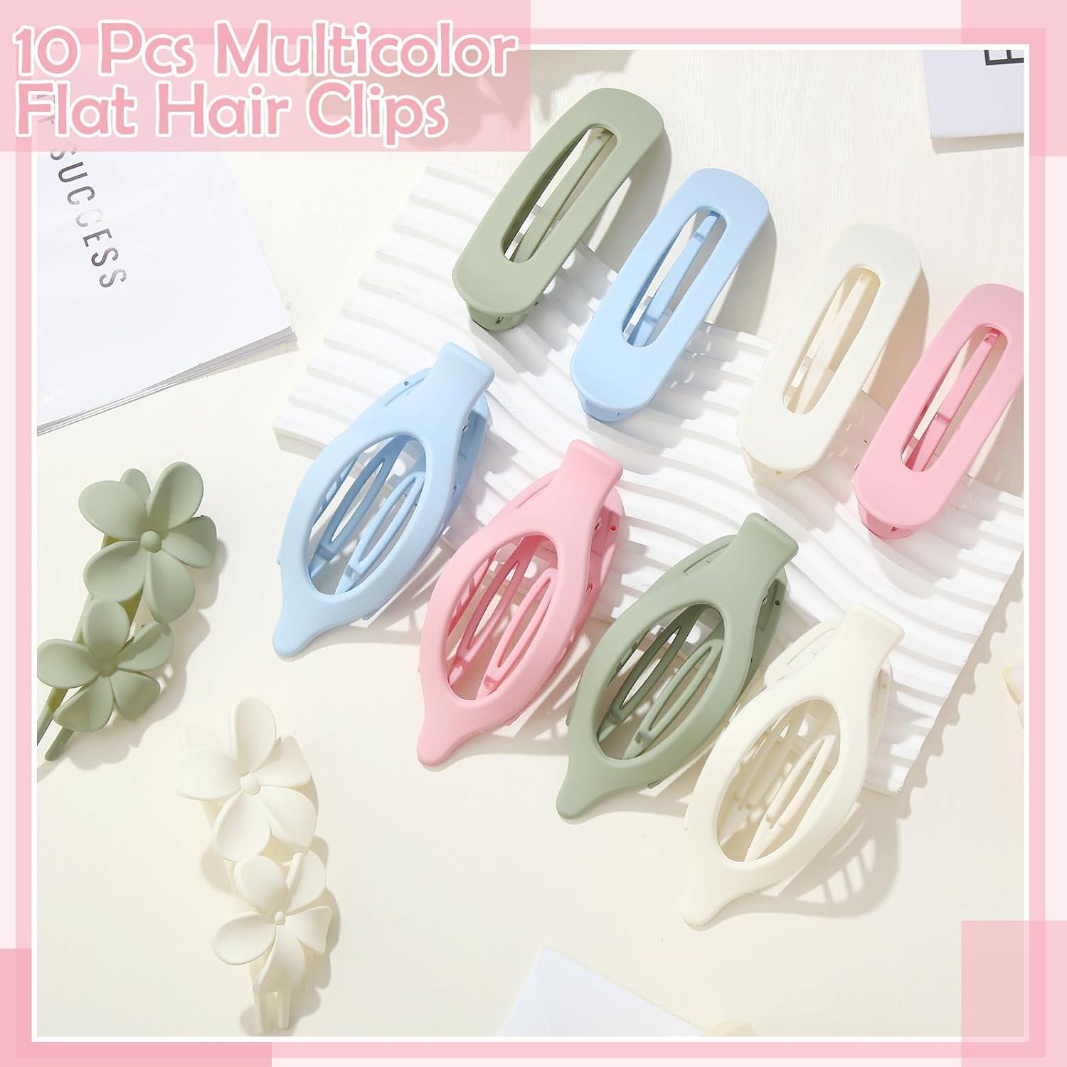 10 Clips Planos para el Cabello ProSuites - Antideslizantes Multicolor