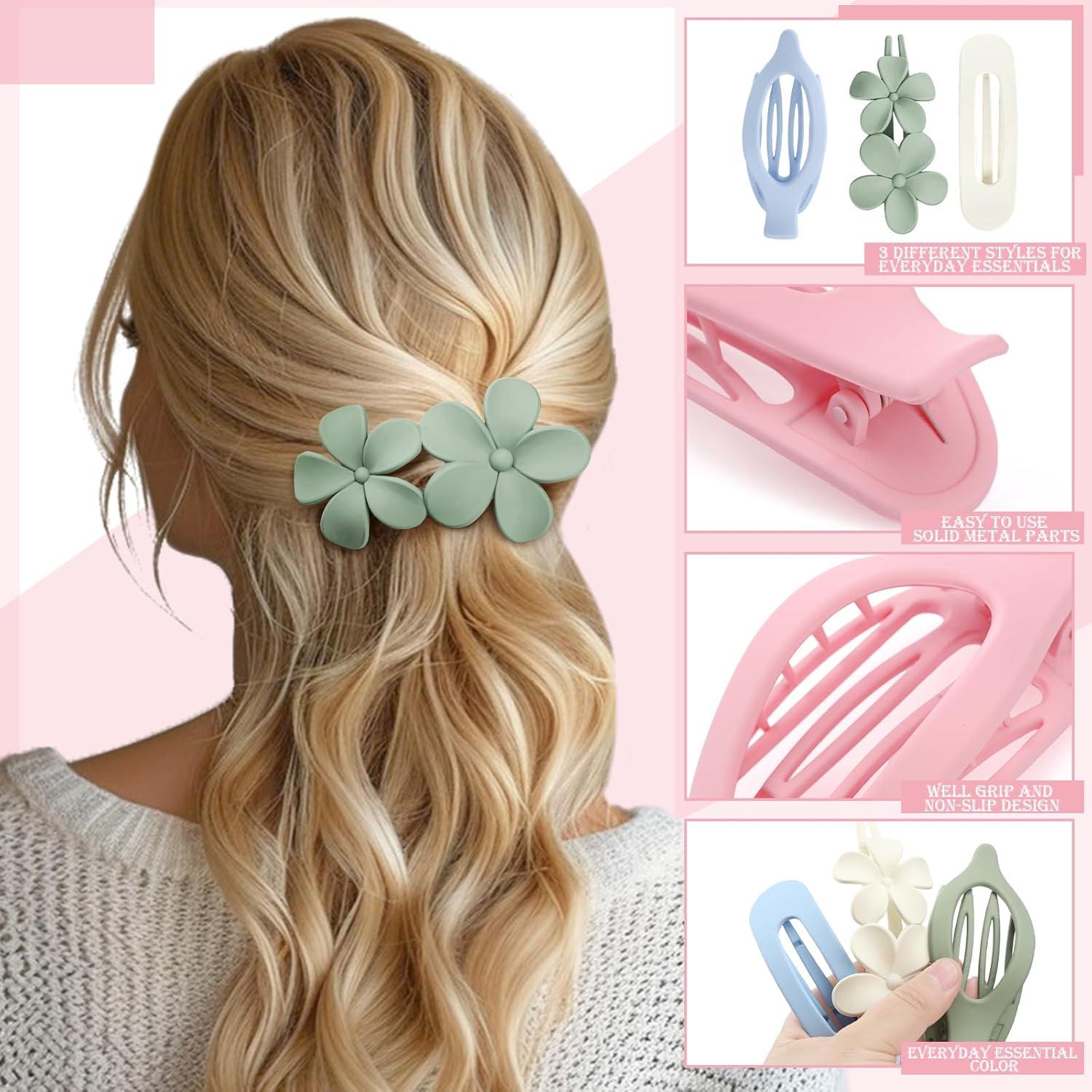 10 Clips Planos para el Cabello ProSuites - Antideslizantes Multicolor