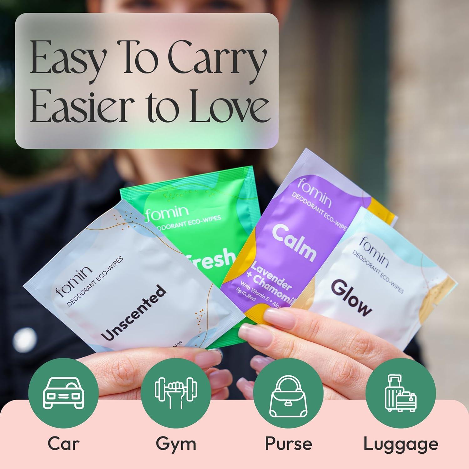 Toallitas Desodorantes Fomin Mini Biodegradables 100 Unidades