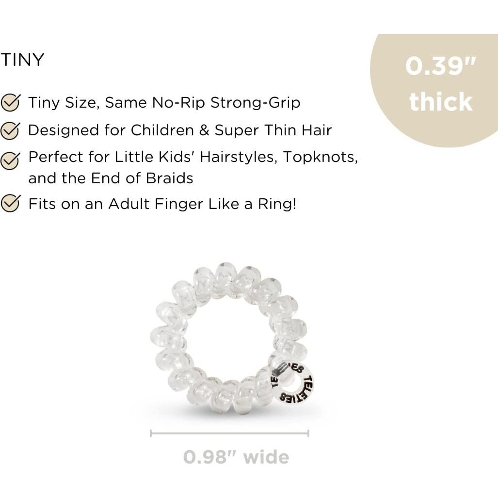 TELETIES Mini Espirales para Cabello - Fuerte Sujeción, 5 Unidades