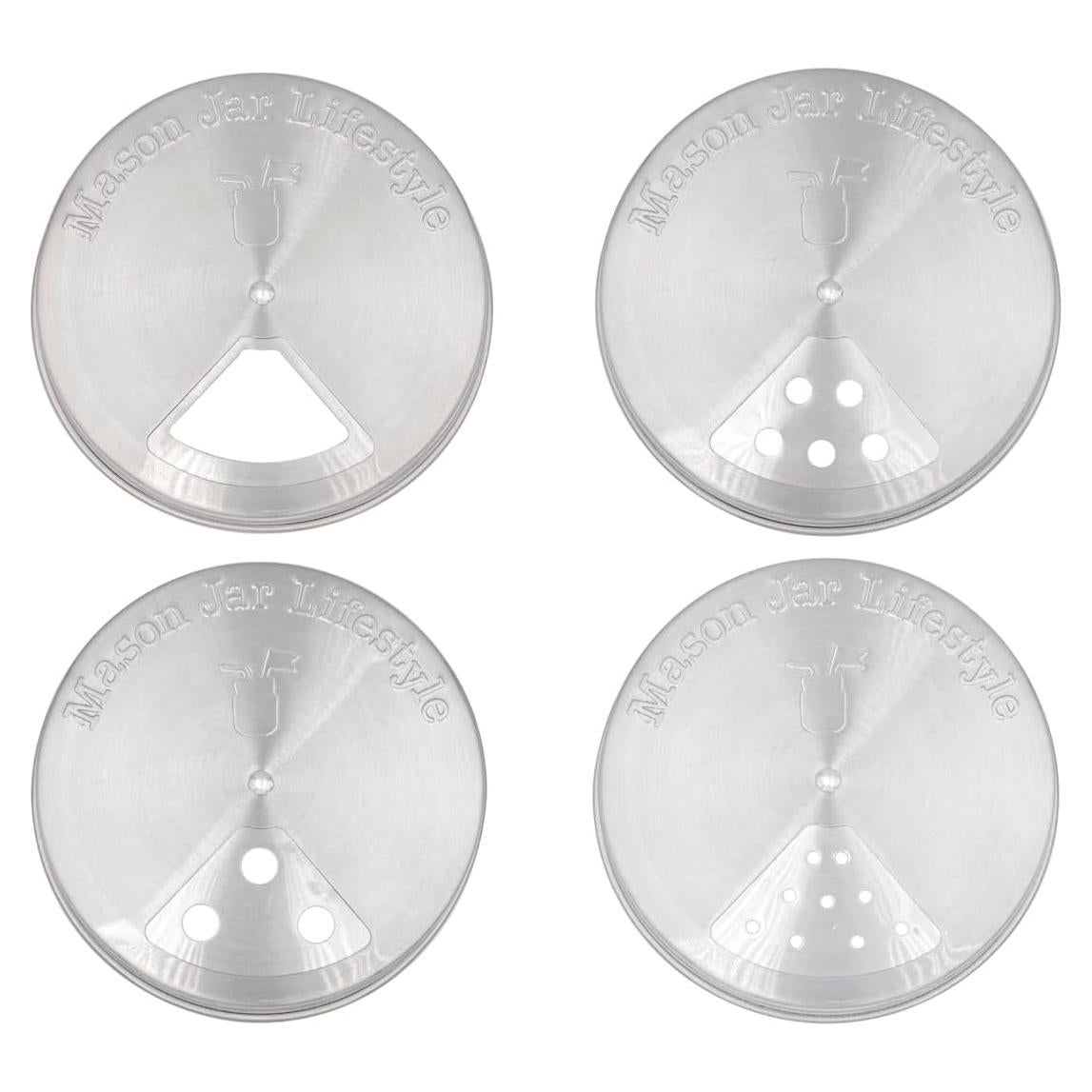 Tapa de Especias Ajustable Mason Jar Lifestyle - Acero Inoxidable - Paquete de 4