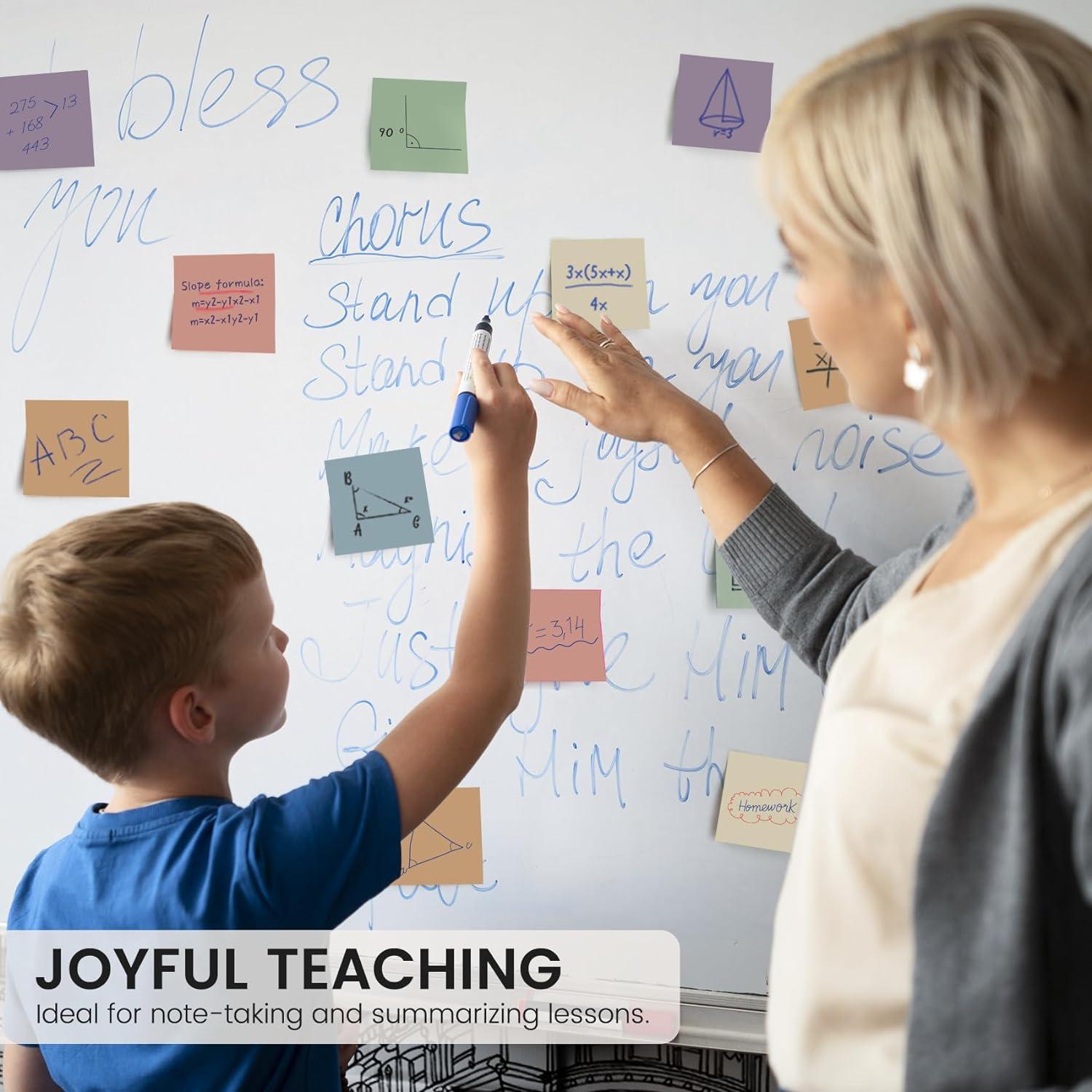 Sticky Notes, 12 Pads, 3x3 inches, Aesthetic Vintage Self-Sticky Note Pads, Ideal for Office, Study, and Daily Life Organization - Neutral Colors