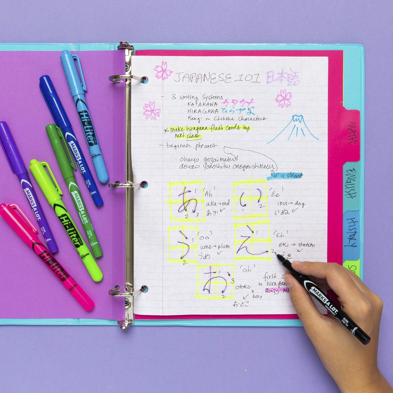 Marcadores Fluorescentes Avery Estilo Pluma, 36 Colores Asortidos