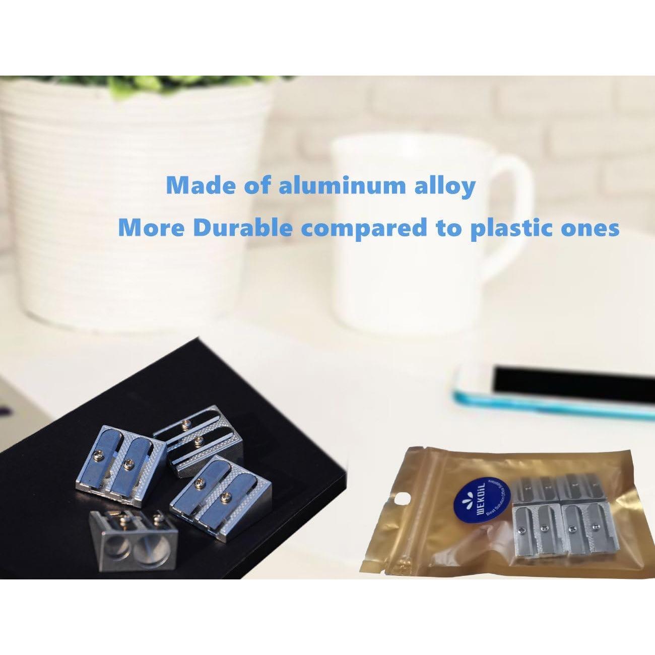 Sacapuntas Manual Doble WEKOIL Metal 4 Unidades Plata