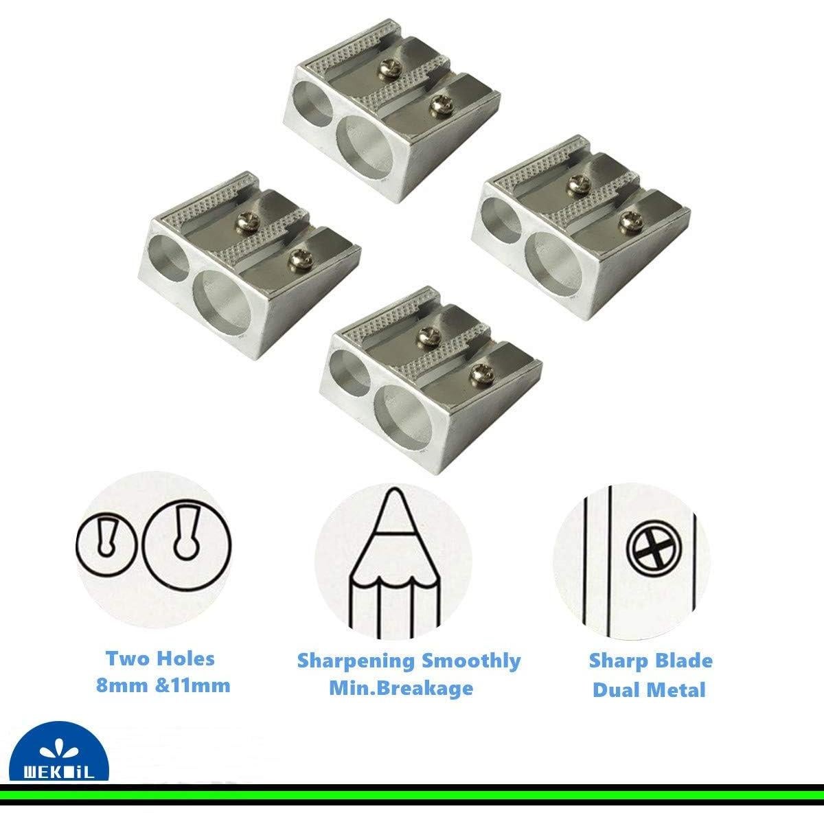 Sacapuntas Manual Doble WEKOIL Metal 4 Unidades Plata