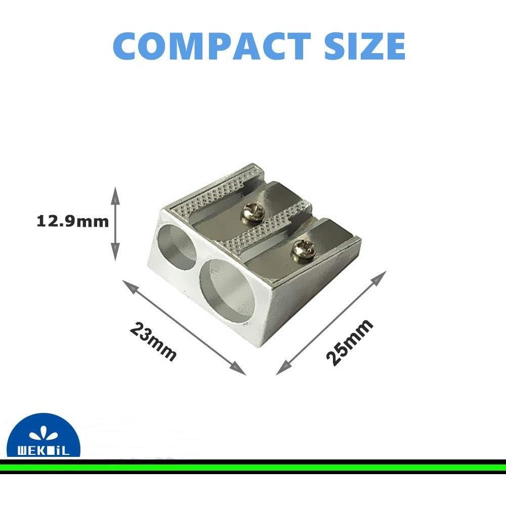 Sacapuntas Manual Doble WEKOIL Metal 4 Unidades Plata