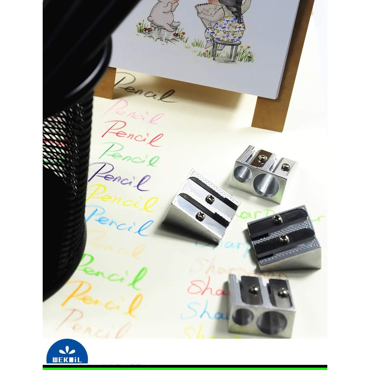 Sacapuntas Manual Doble WEKOIL Metal 4 Unidades Plata