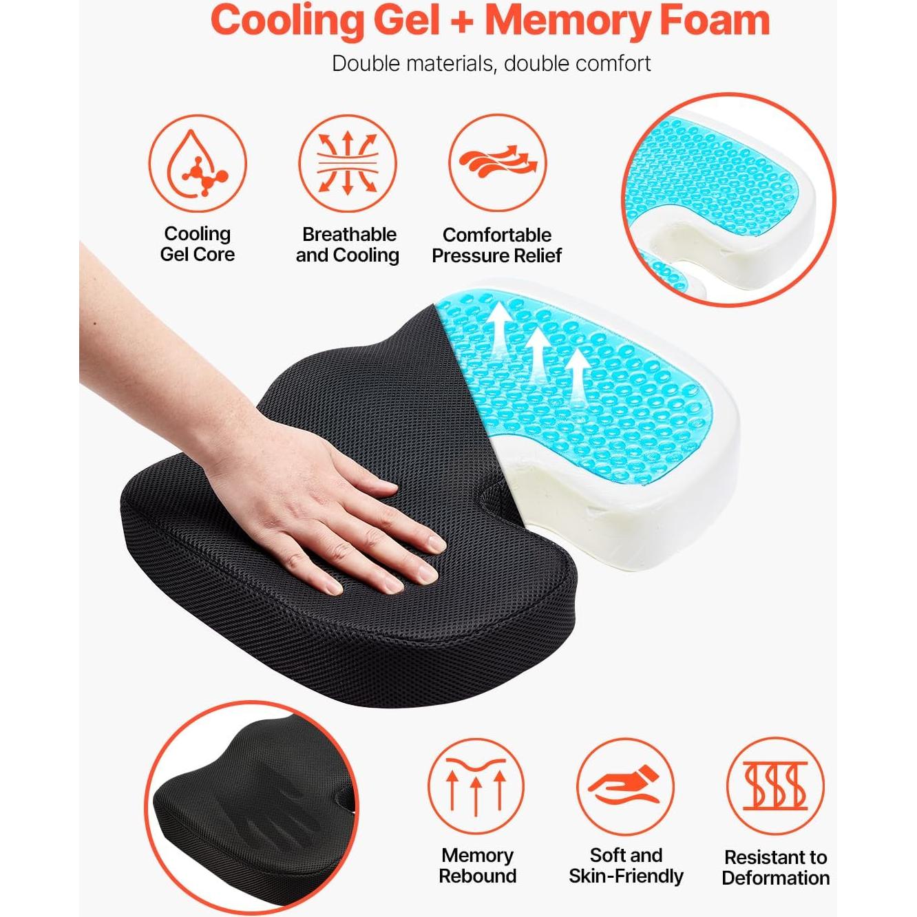 Cojín de Asiento VEVOR Gel y Espuma de Memoria 0.89 kg