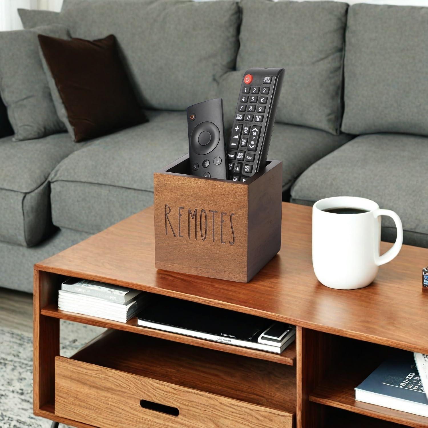 Soporte de Control Remoto de Madera Acacia LBEMEY S Marrón