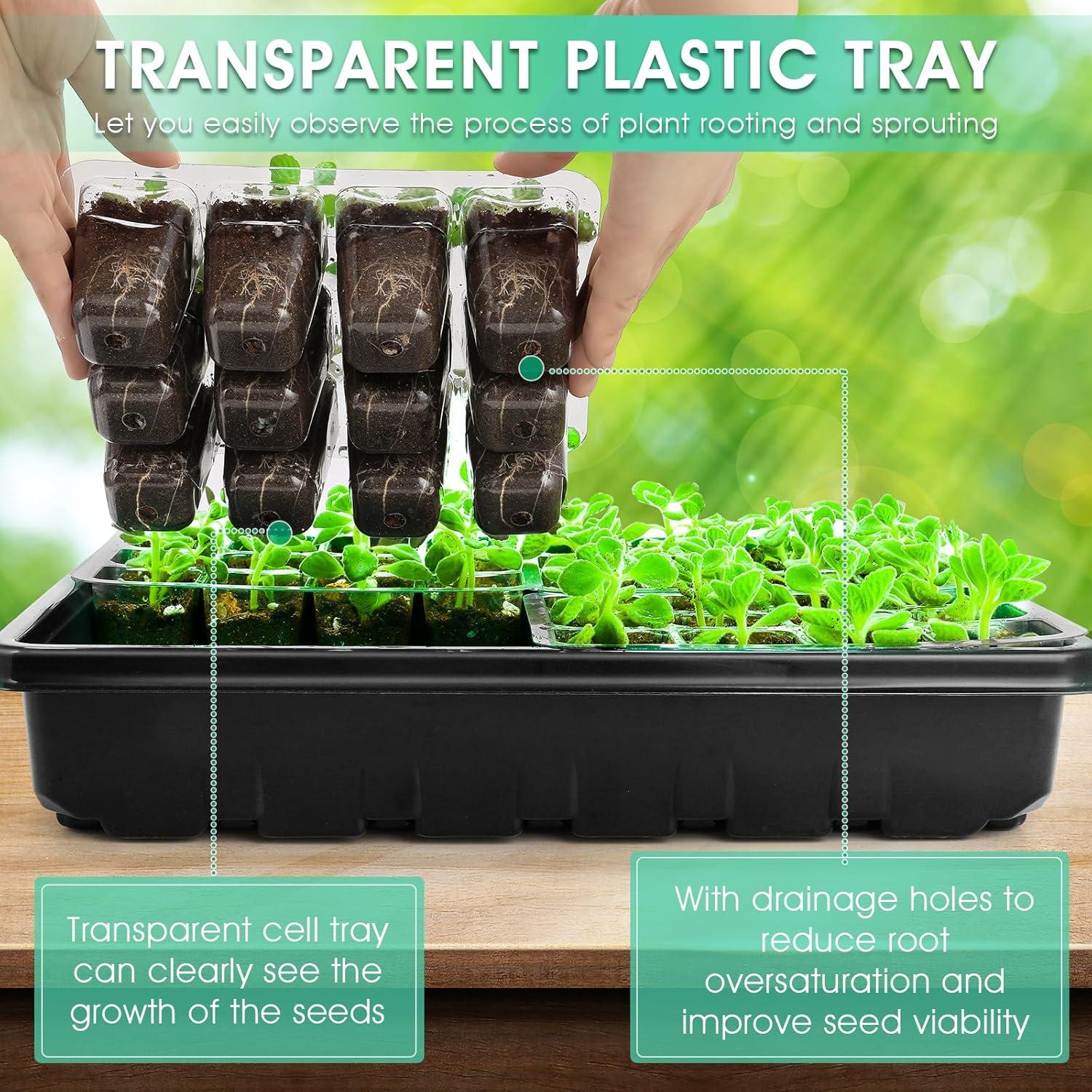 Bandeja de Inicio de Semillas Ryscam con Luz Crecimiento 96 Celdas