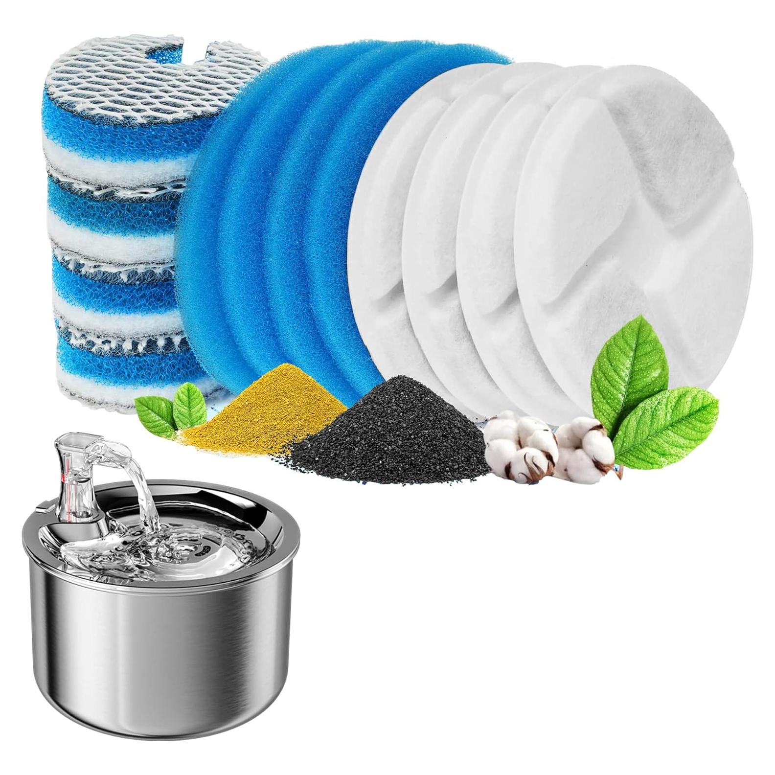 Filtros de Agua para Gatos Homtyler - Paquete de 4, Triple Filtración