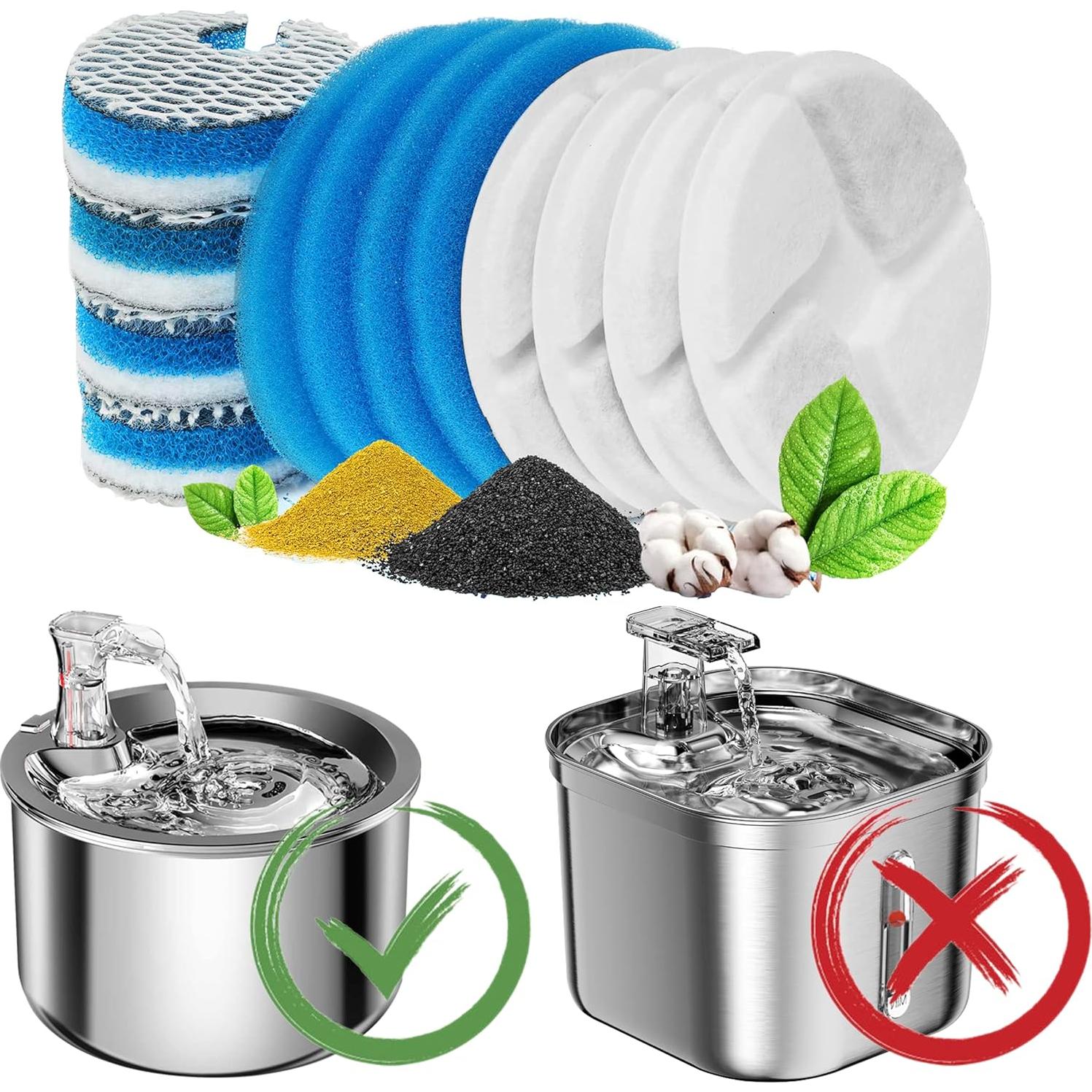 Filtros de Agua para Gatos Homtyler - Paquete de 4, Triple Filtración