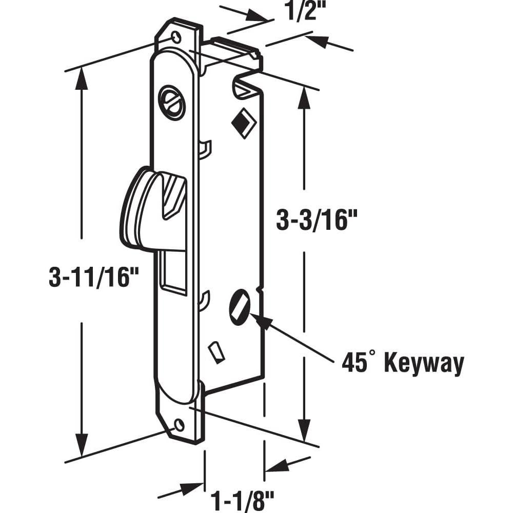 Cerradura de Mortaja Prime-Line E 2199 Acero Inoxidable 9.37 cm