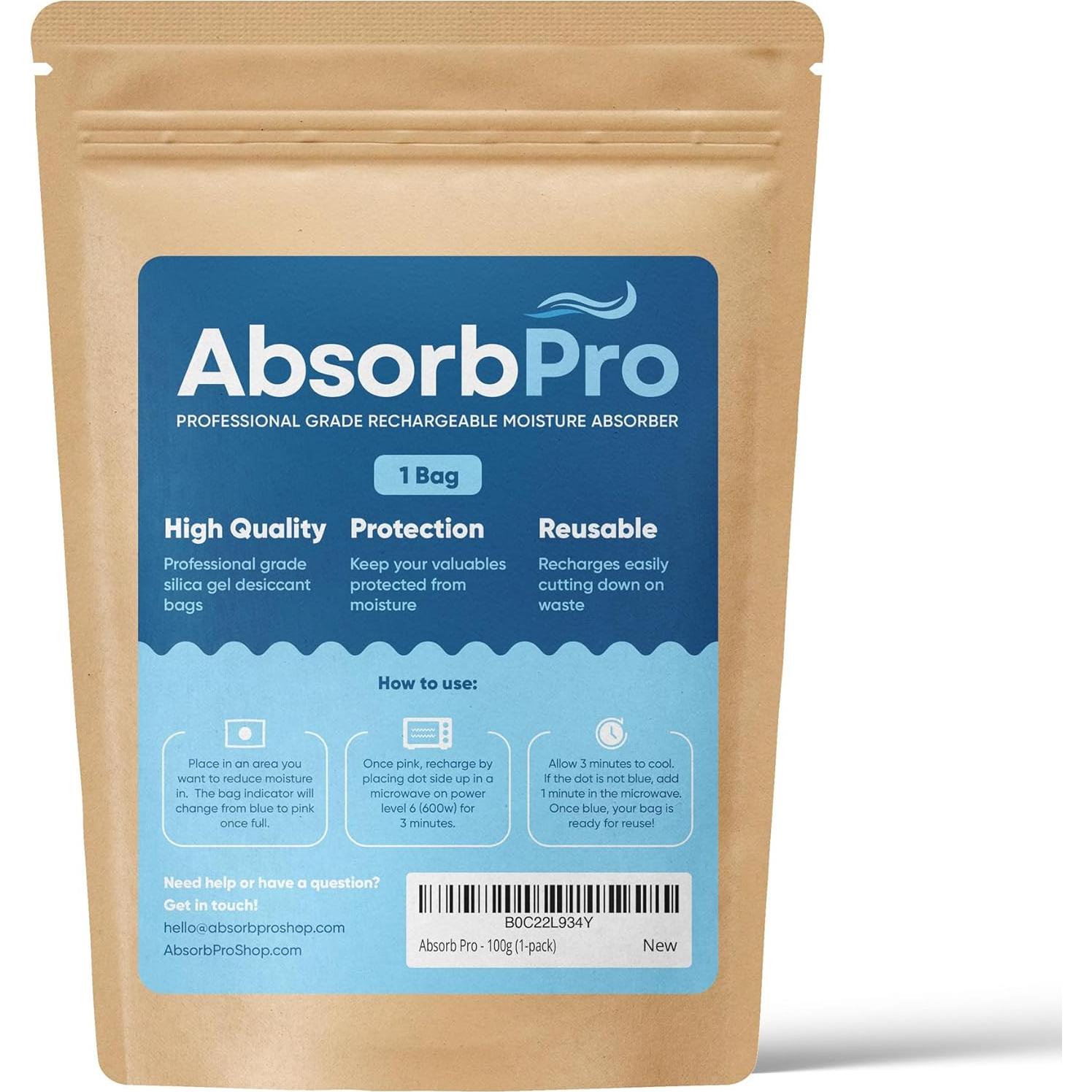 Bolsa Deshumidificadora Recargable Absorb Pro 100g - Gel de Sílice