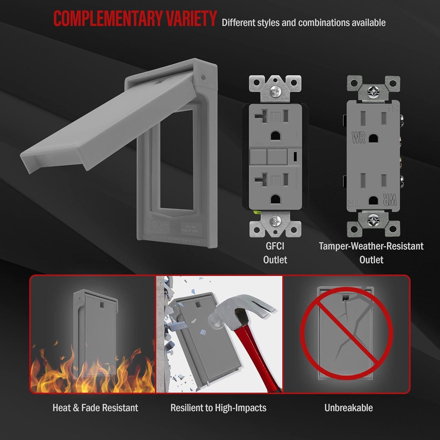 Placa de Pared Vertical ENERLITES 8831-WPV-GY Gris 1-Gang