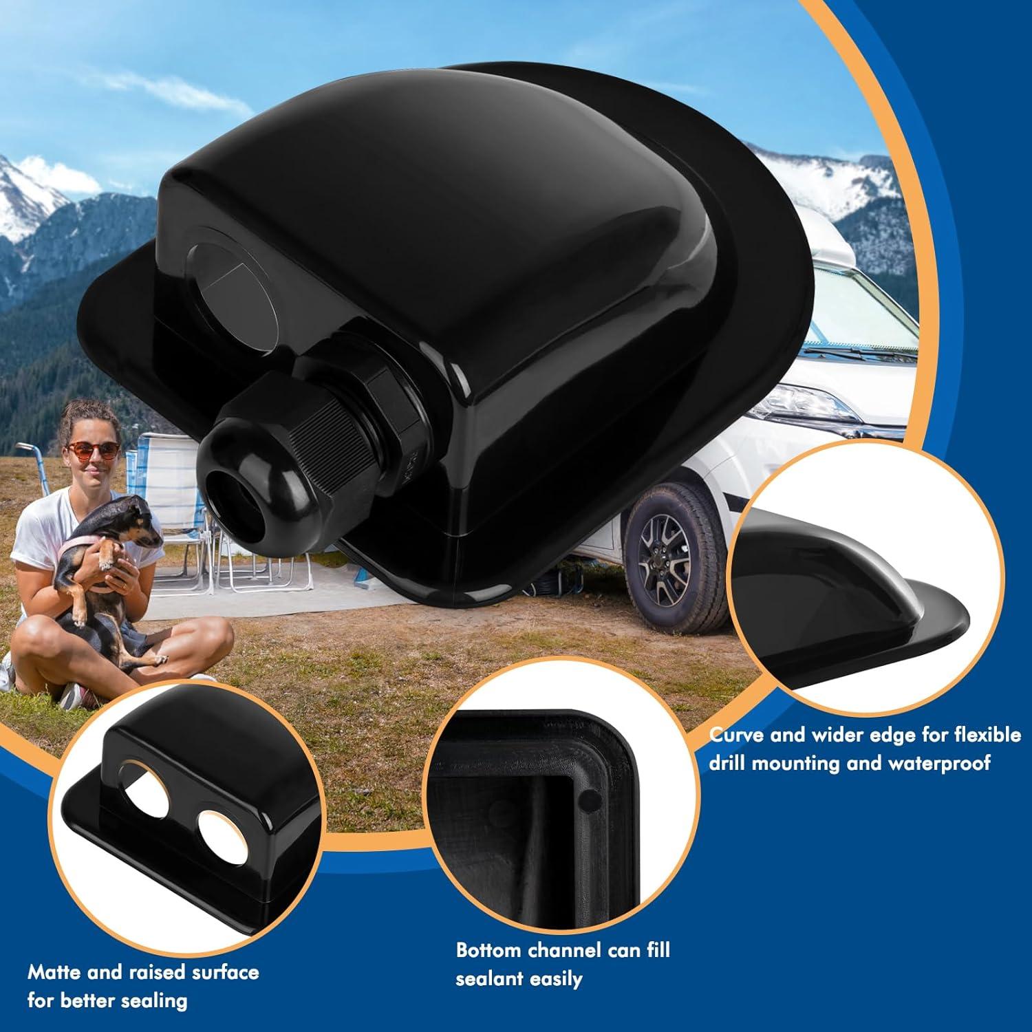 Caja de Entrada Doble Restmo IP68 para Paneles Solares Negra