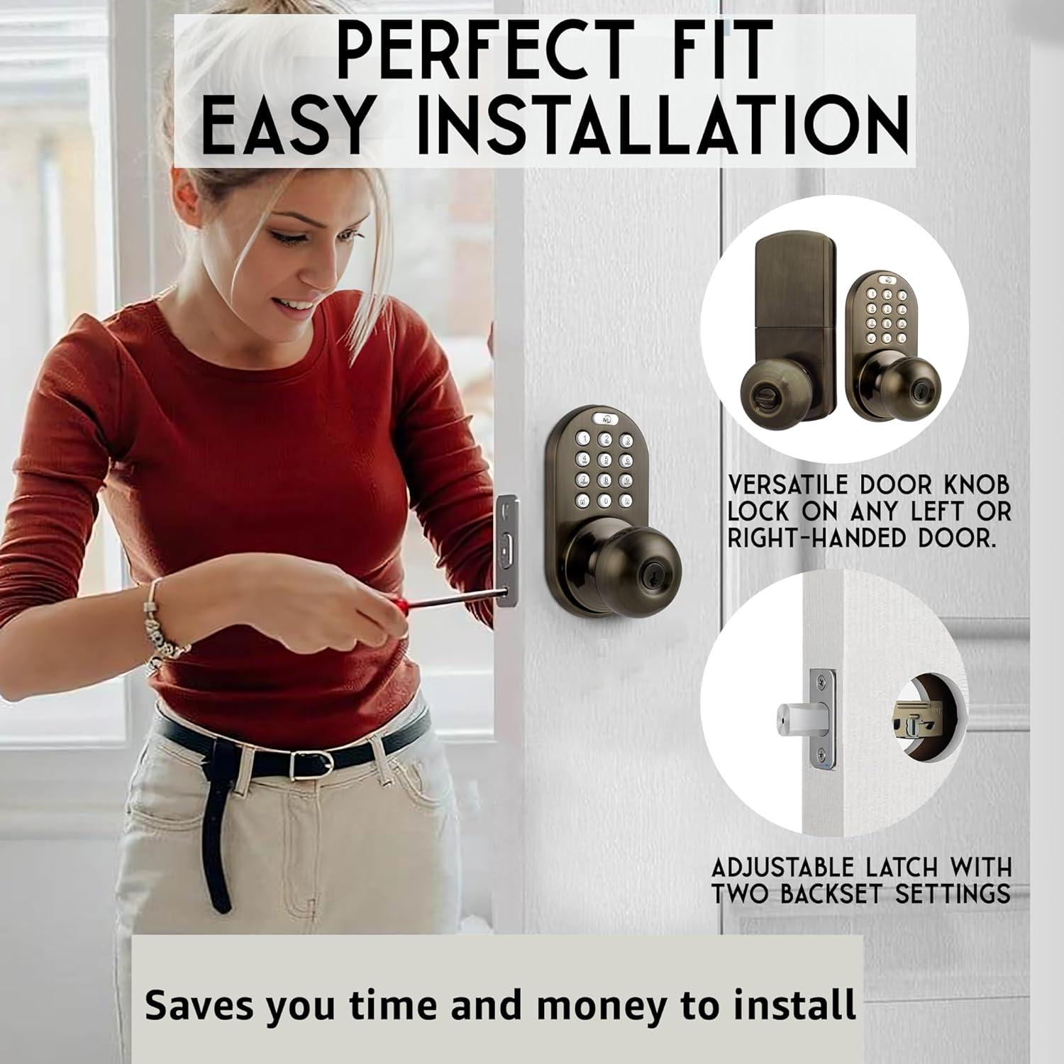 Cerradura Digital MiLocks TKK-02AQ con Teclado Electrónico Bronce