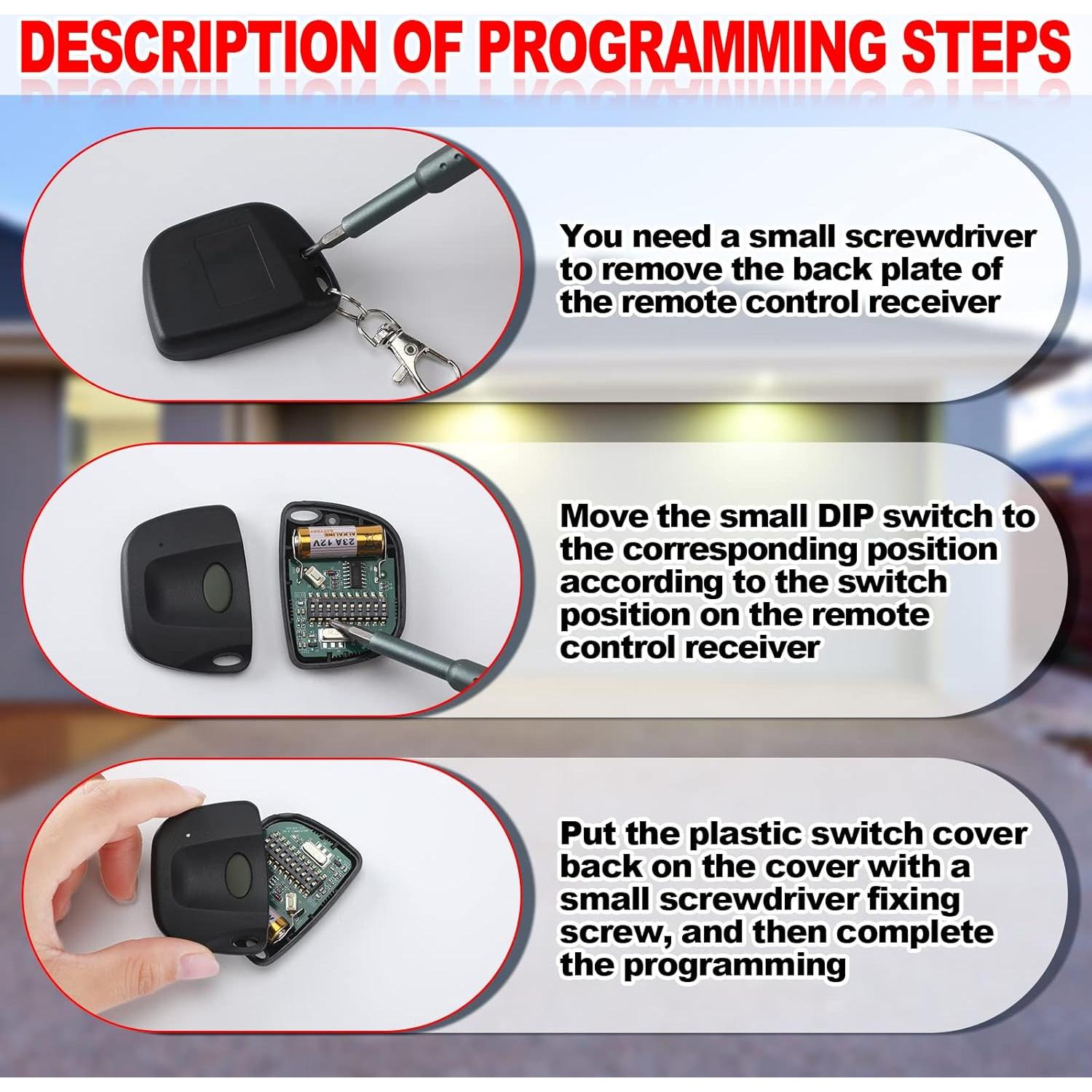 Control Remoto de Puerta de Garaje Kingdder 3089 300MHz Negro