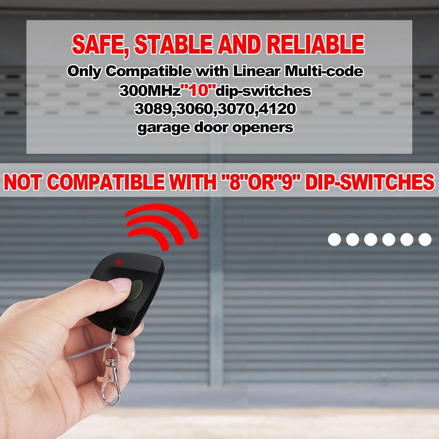 Control Remoto de Puerta de Garaje Kingdder 3089 300MHz Negro