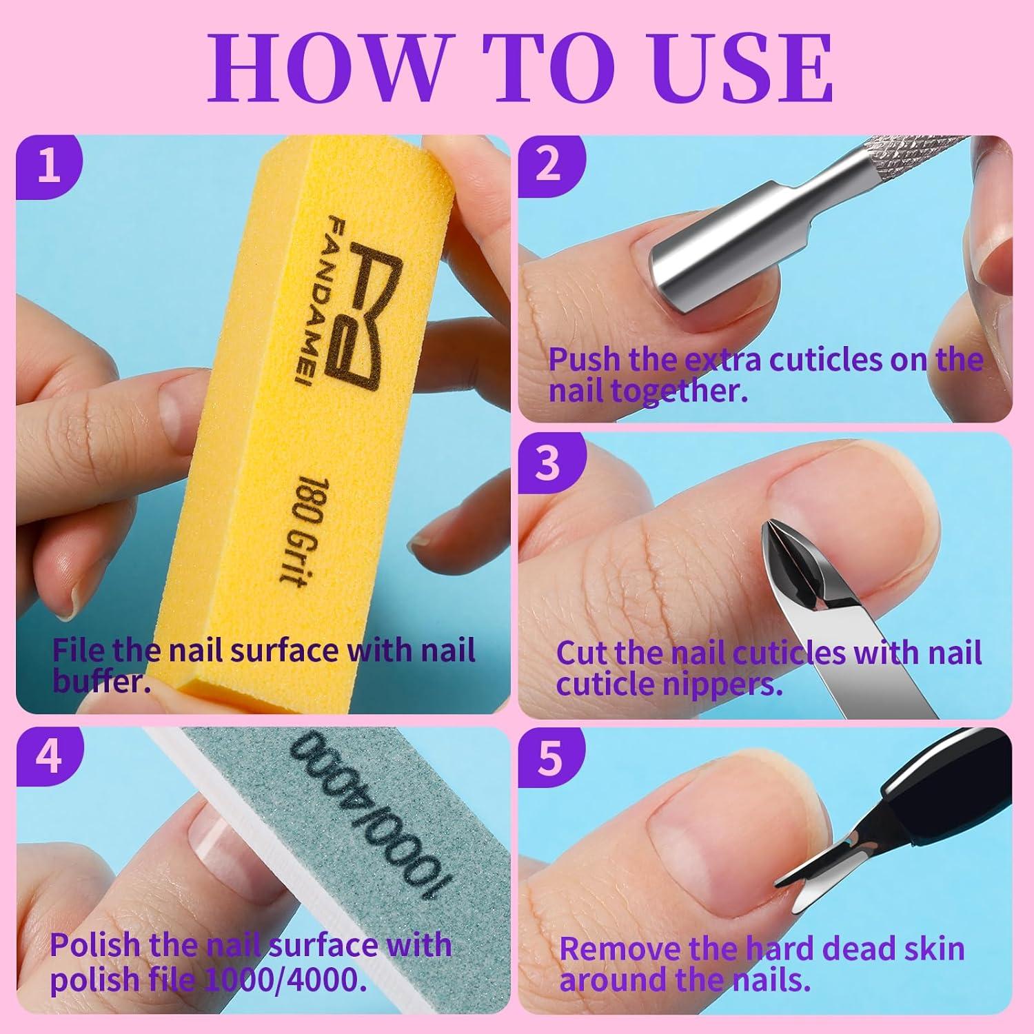 Kit de Cuidado de Uñas FANDAMEI - 10 Pulidores Multicolor