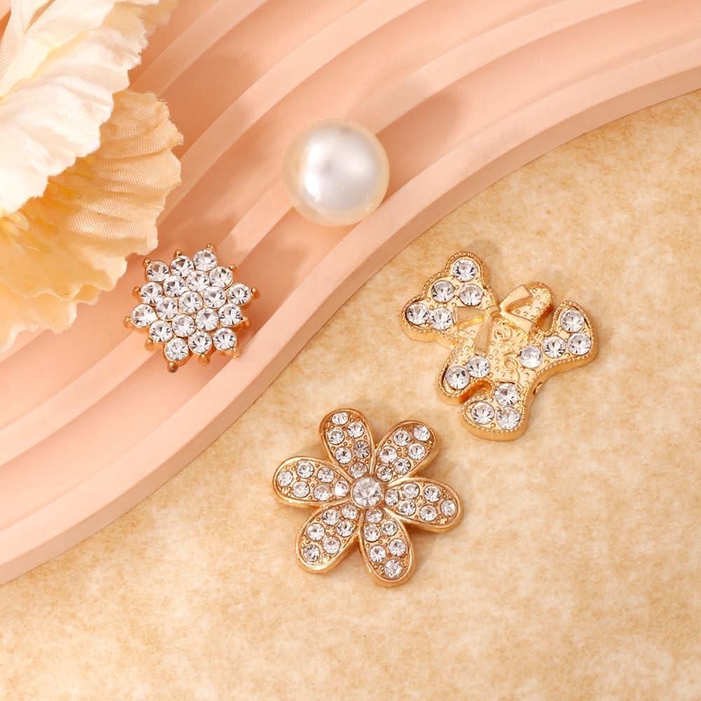 Encantos de Zapatos Brillantes Dorados - 16 Piezas Unisex