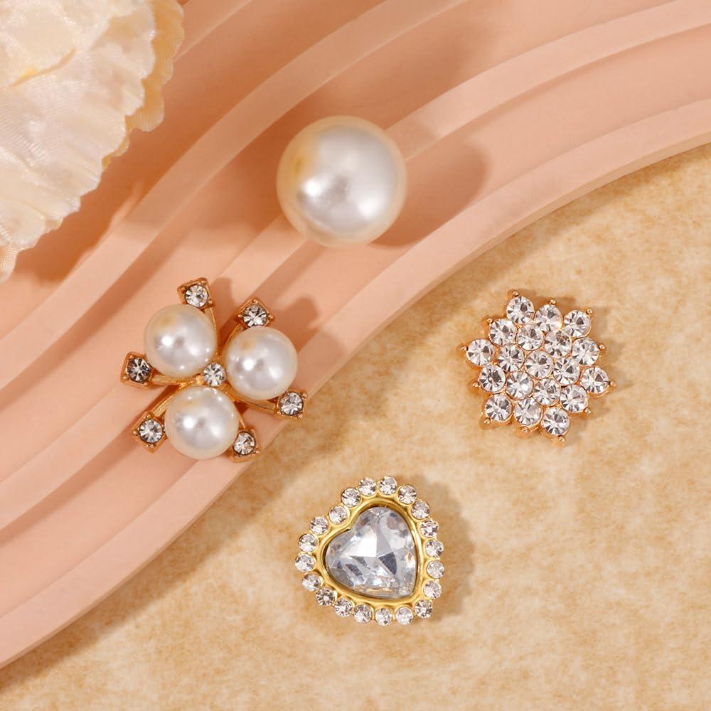 Encantos de Zapatos Brillantes Dorados - 16 Piezas Unisex