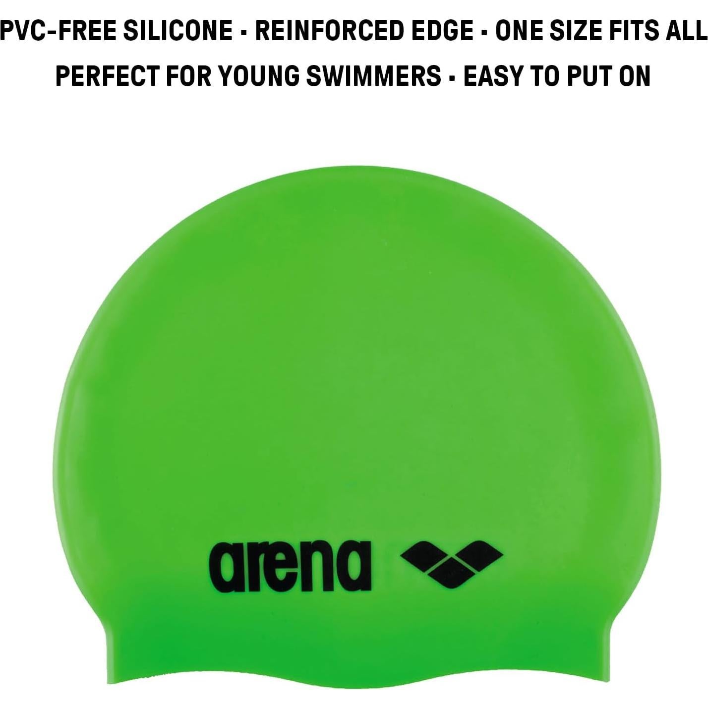 Gorro de Natación Silicona Junior ARENA Lima Ácida/Negro