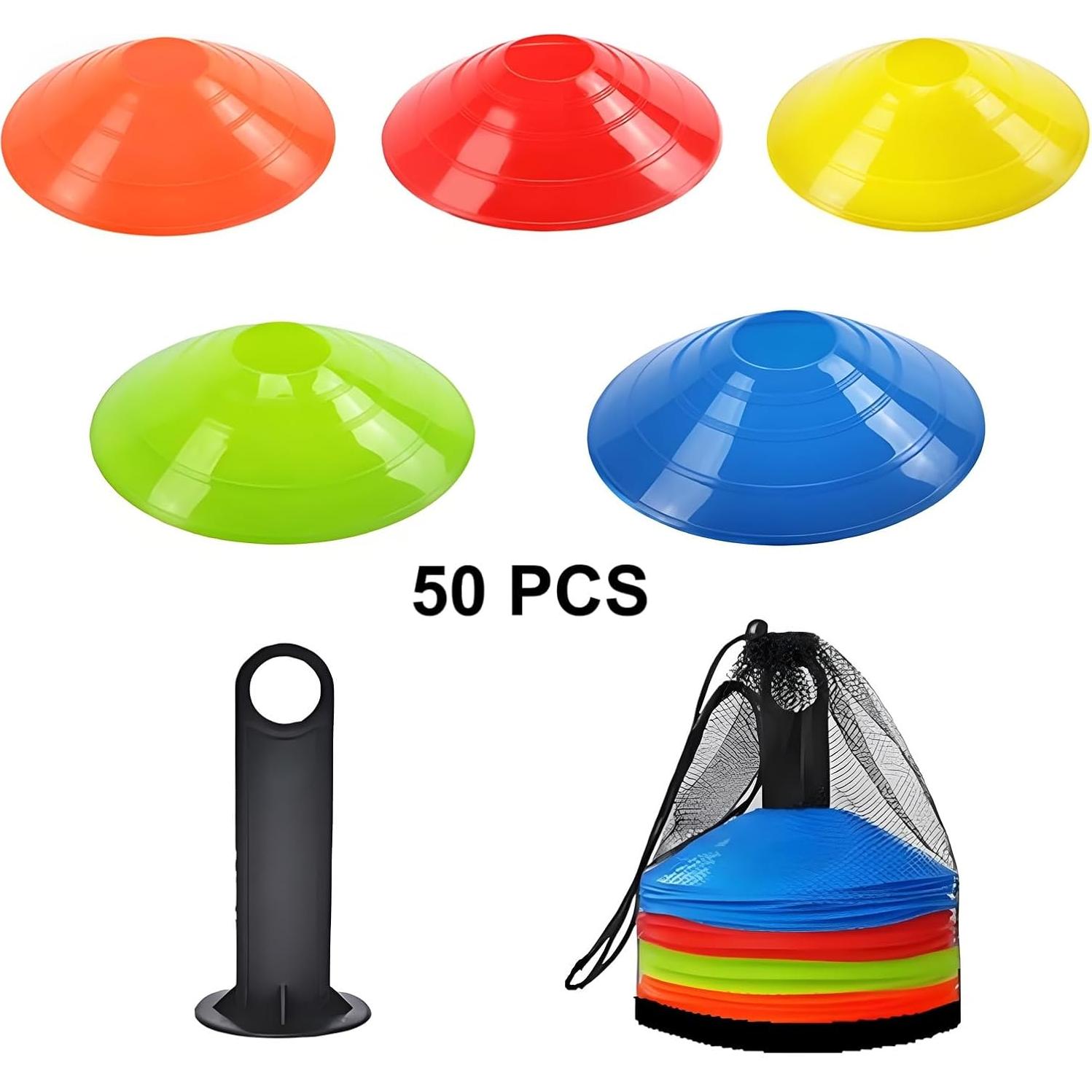 Juego de 50 Conos de Fútbol ANSLYQA para Entrenamiento