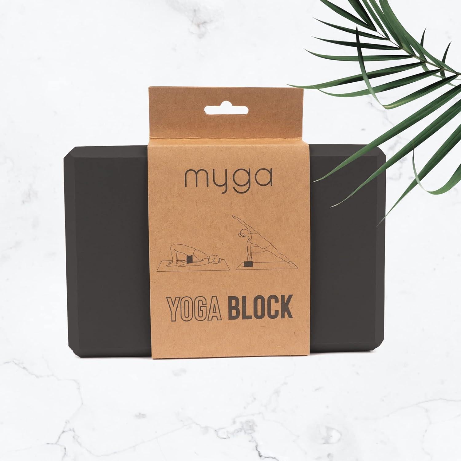 Bloque de Yoga Myga Negro EVA Antideslizante 14.5x22.9 cm