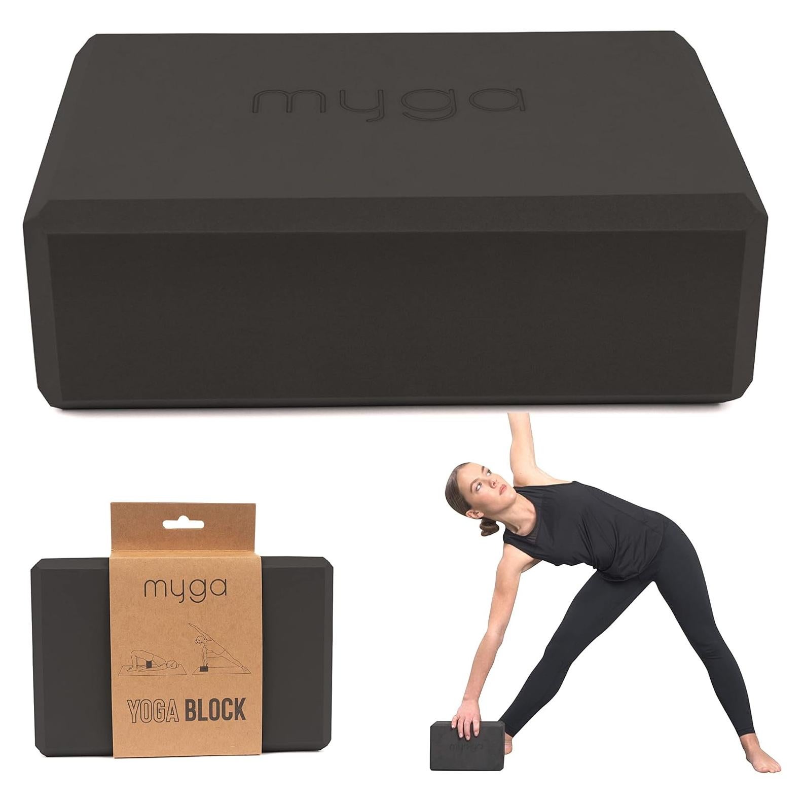 Bloque de Yoga Myga Negro EVA Antideslizante 14.5x22.9 cm