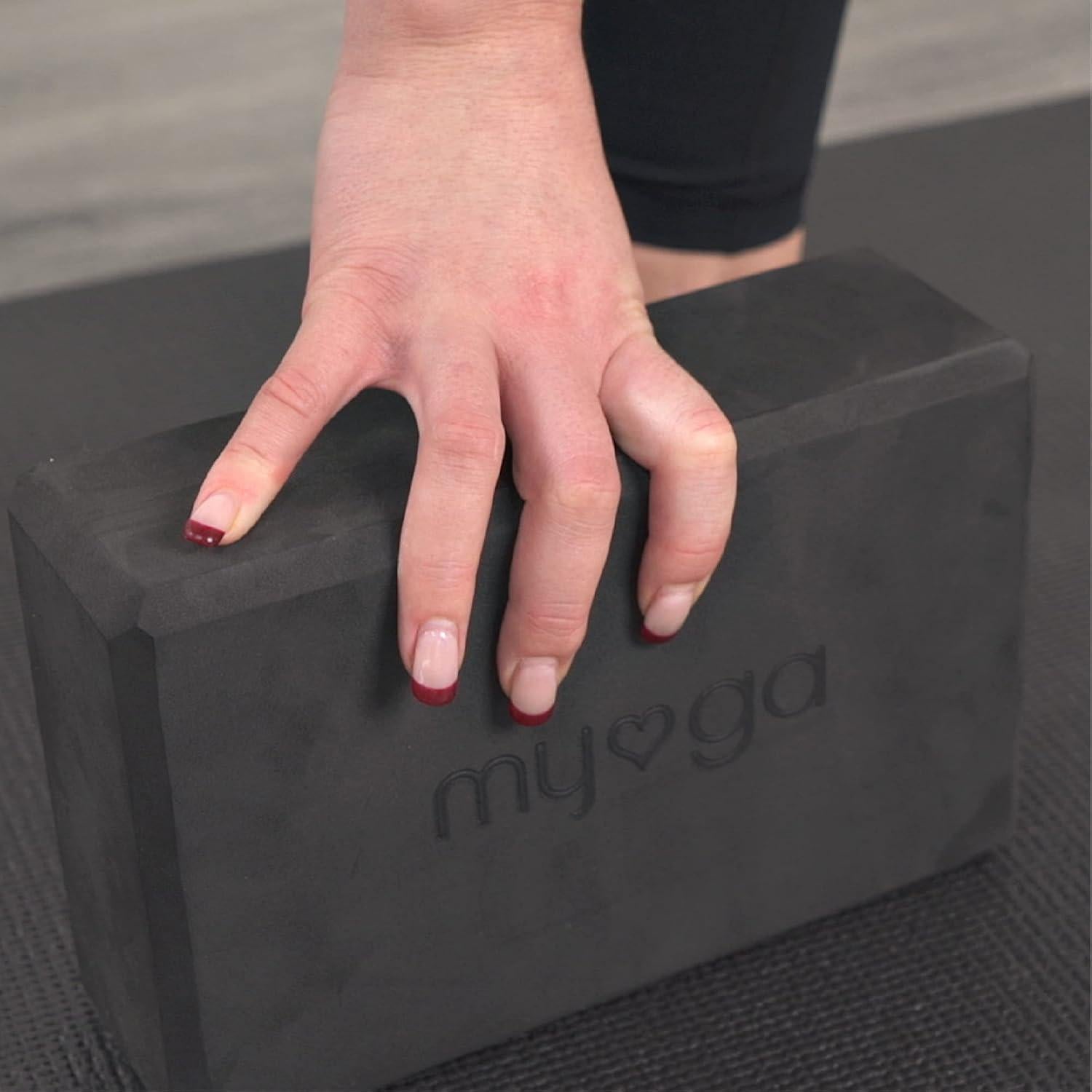 Bloque de Yoga Myga Negro EVA Antideslizante 14.5x22.9 cm