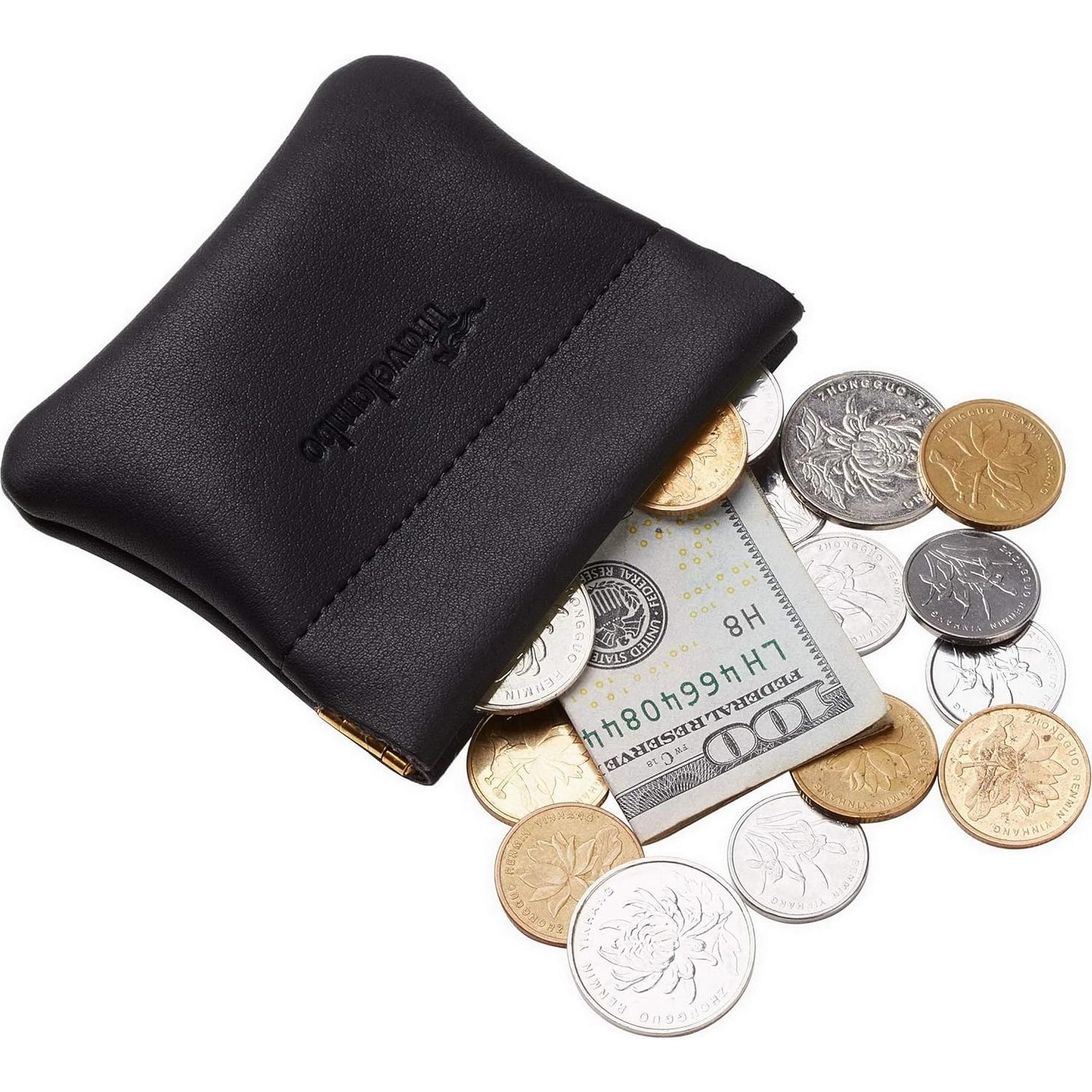 Monedero Squeeze de Cuero Travelambo para Hombres y Mujeres - Set de 2