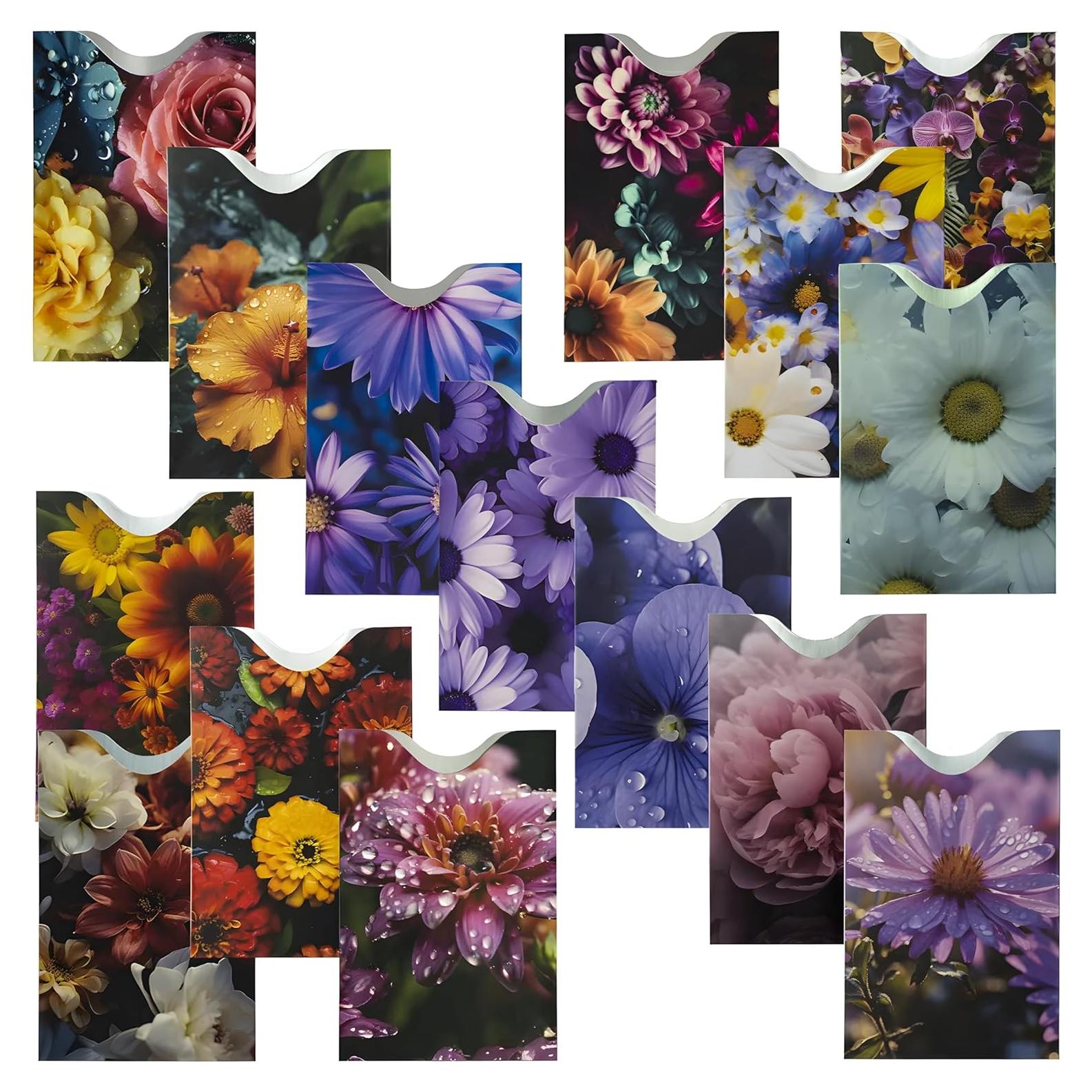 Conjunto de Viaje Boxiki 15 Fundas Bloqueadoras RFID Flores