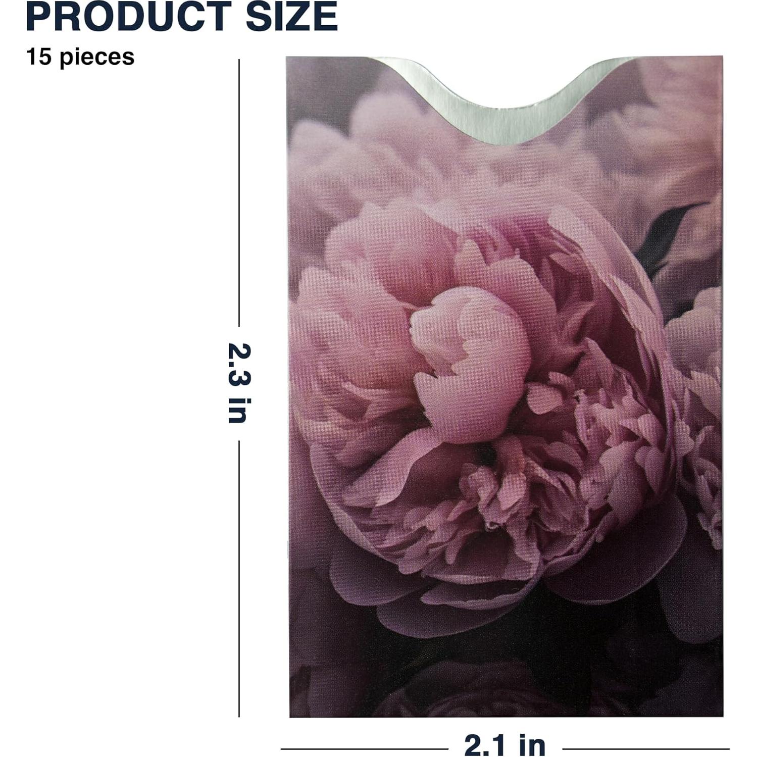 Conjunto de Viaje Boxiki 15 Fundas Bloqueadoras RFID Flores