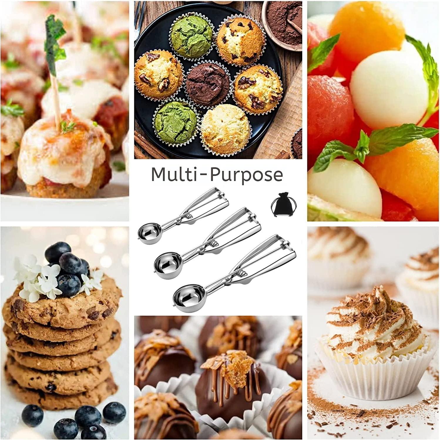 Set de 3 Cucharones de Helado OTEHETOT con Liberación por Gatillo