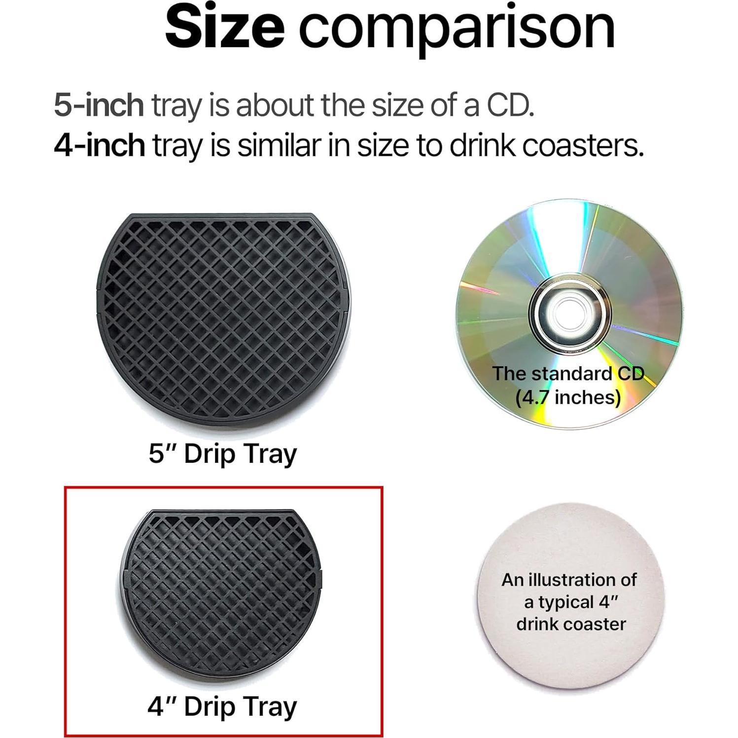 Bandeja de Goteo de Café Genérico 10 cm Plástico Negro