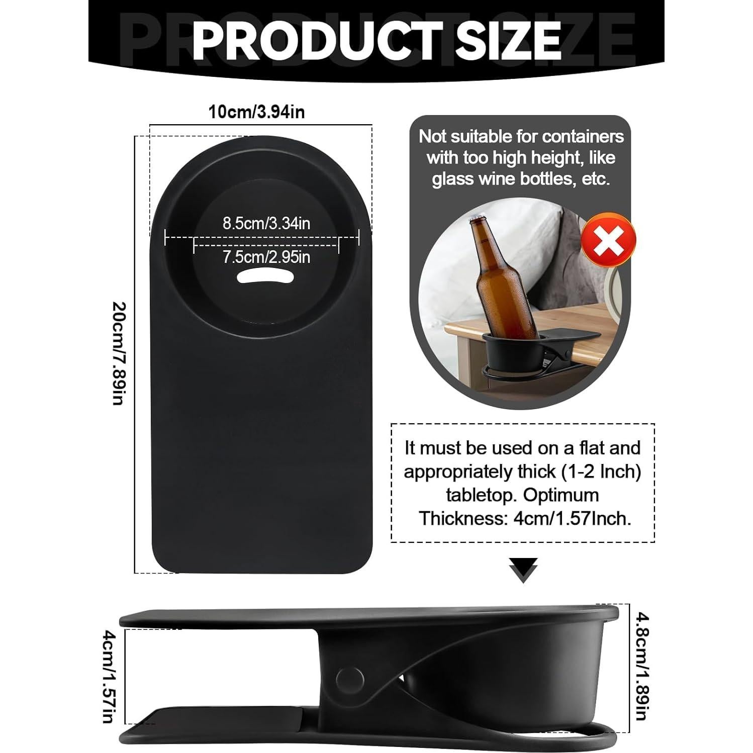 Soporte para Tazas Lanstics 3PCS con Abrazadera Negro