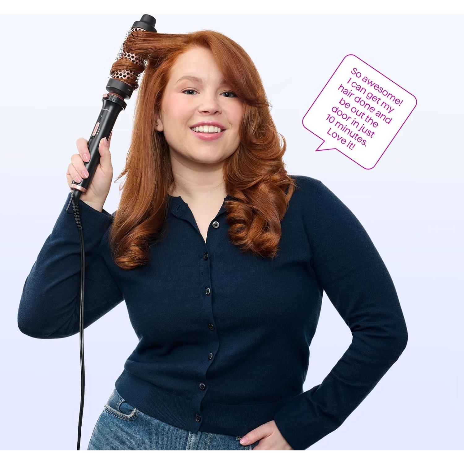 Set Rizador 3 en 1 Wavytalk Rosa - Plancha y Cepillo Térmico