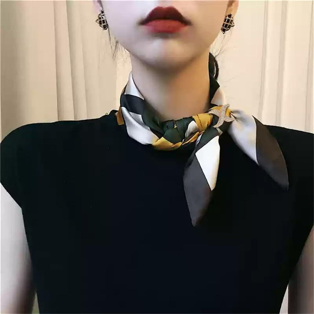 Anillo Broche de Bufanda de Seda Infinito Oro Rosa y Oro