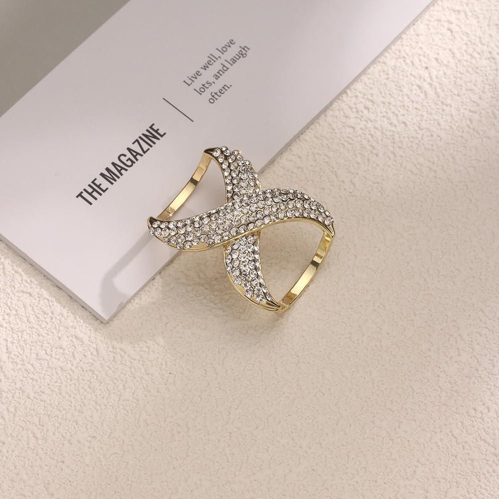 Anillo Broche de Bufanda de Seda Infinito Oro Rosa y Oro