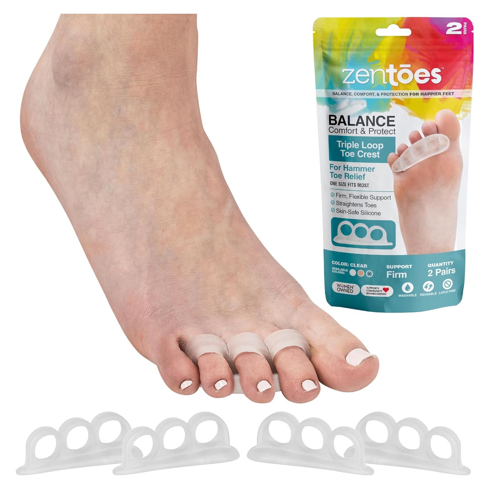 Corrector de Dedo en Martillo ZenToes - Soporte Firme Transparente - Paquete de 4