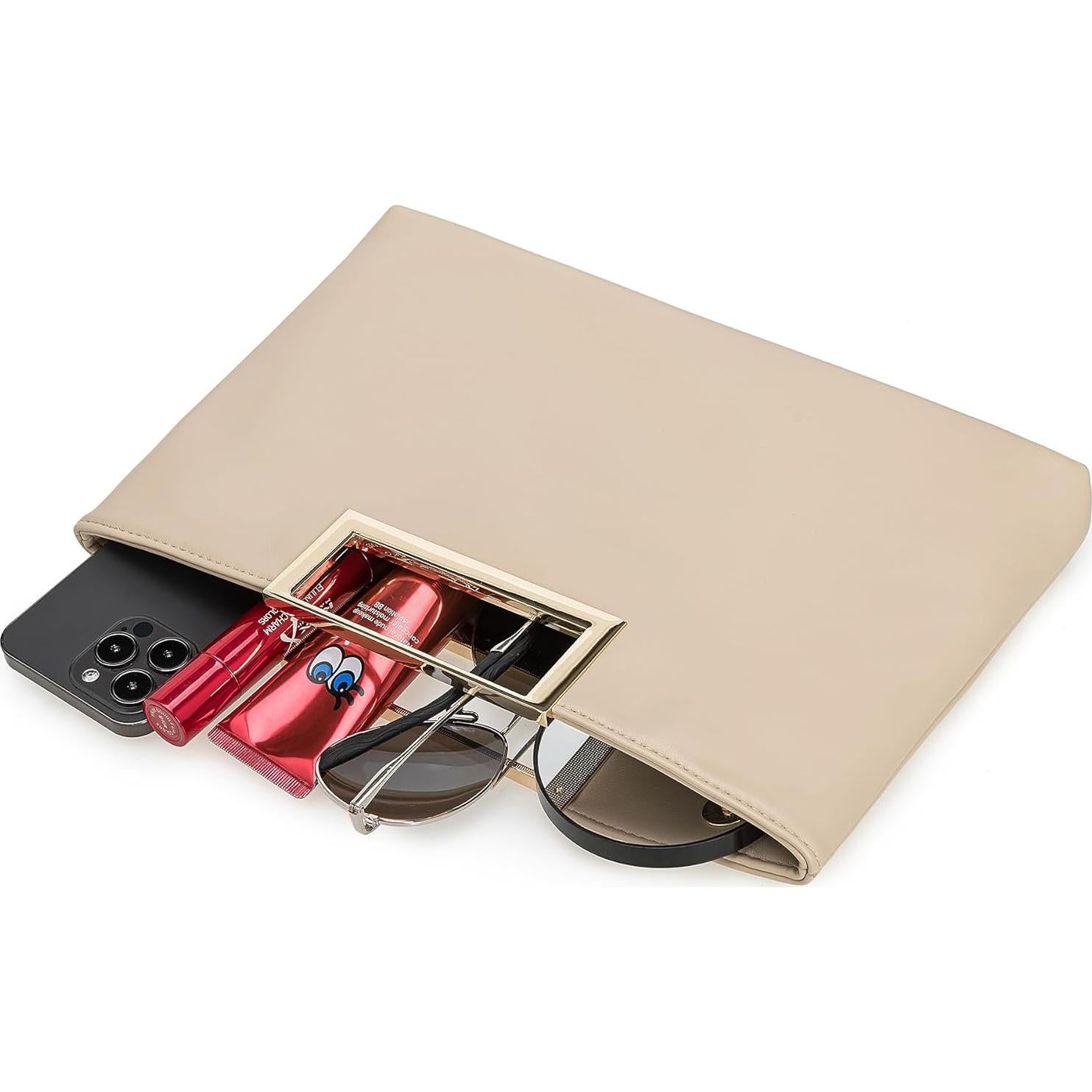 Bolso de Cuero Vegano Charming Tailor Beige 30x20cm