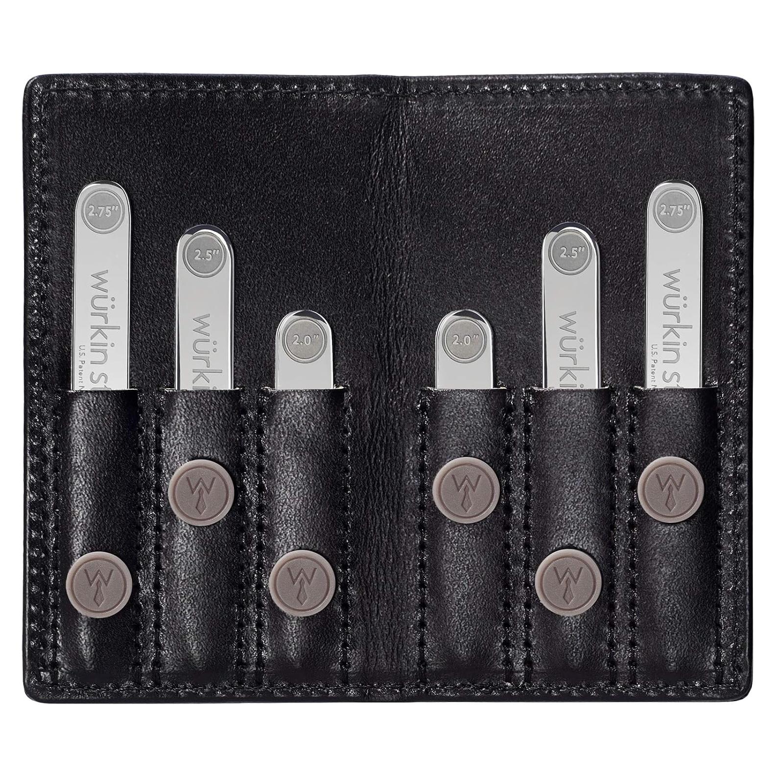 Juego de Viaje Cuellos Magnéticos Wurkin Stiffs en Cuero Negro