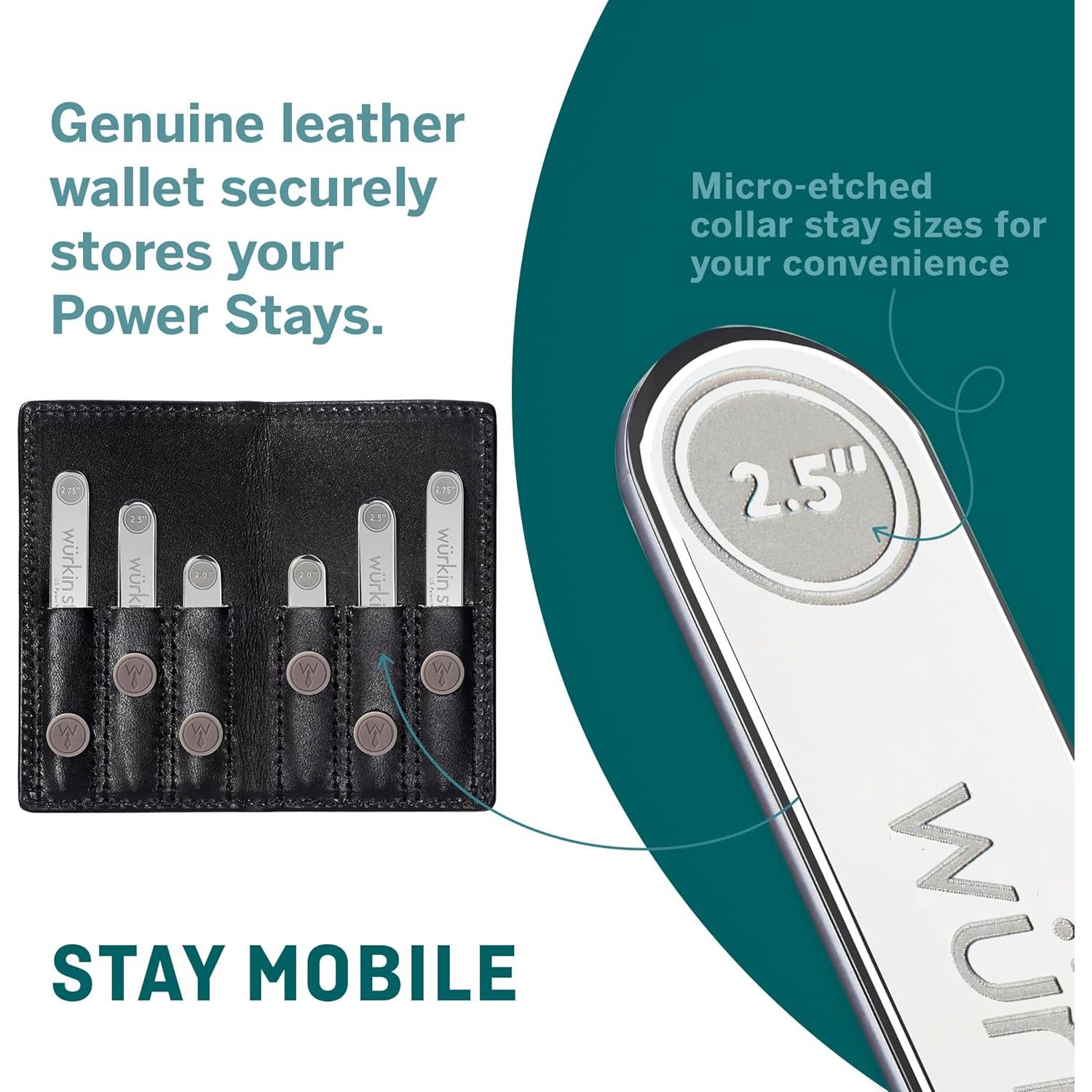 Juego de Viaje Cuellos Magnéticos Wurkin Stiffs en Cuero Negro