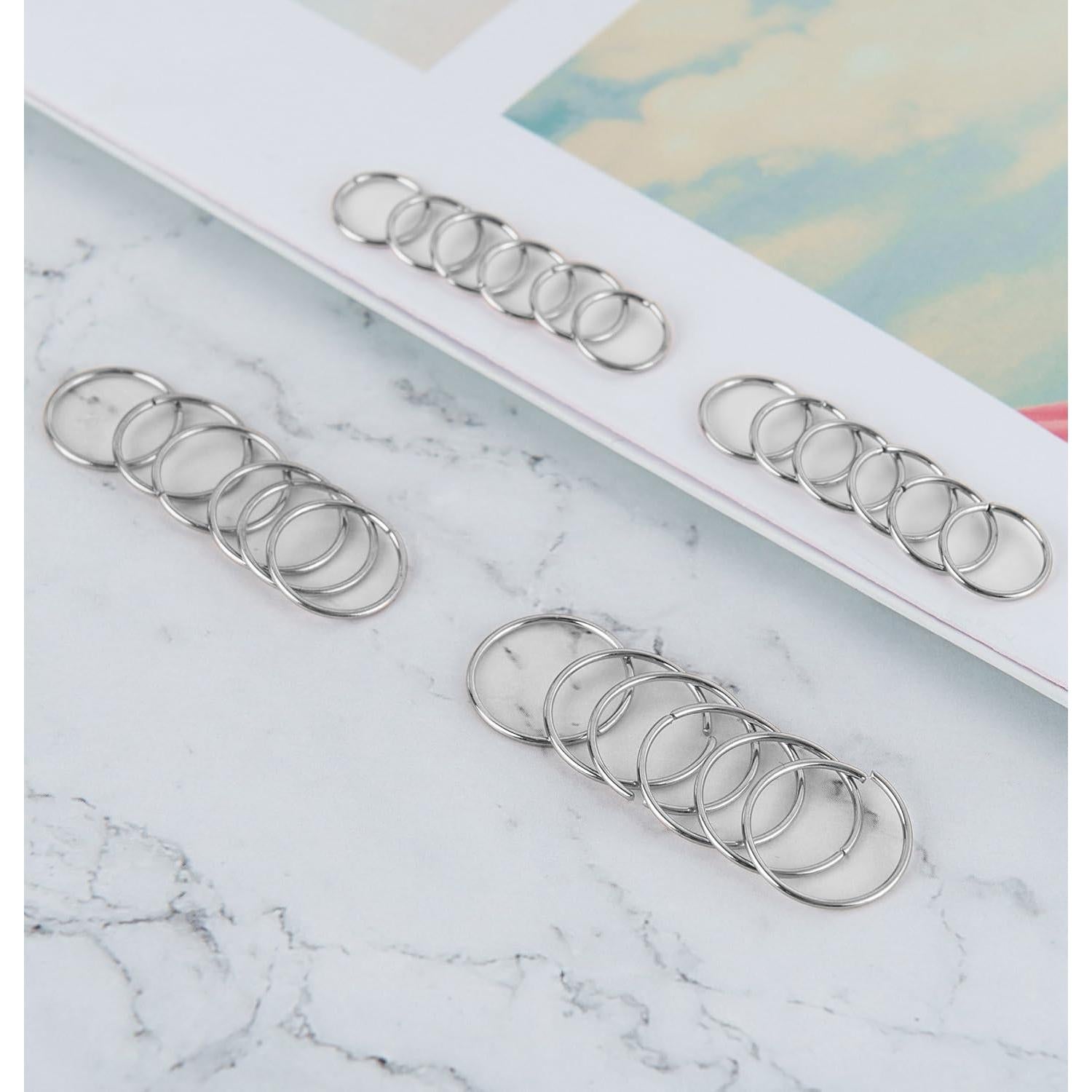 Juego de 24 Aros de Nariz Masedy 20G Acero Inoxidable 6-12mm