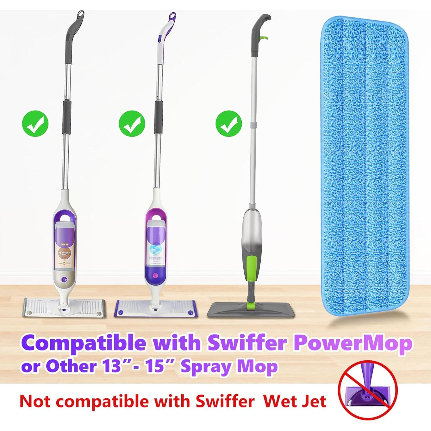 Paquete de 6 almohadillas de mopa ILAVCOOL reutilizables 38.9x13cm