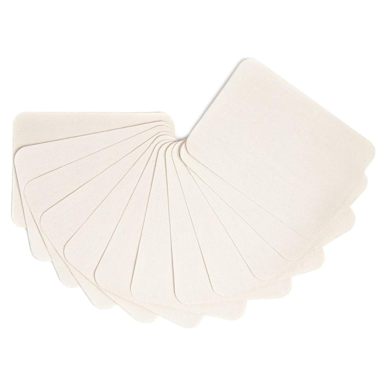 12 Parches Termoadhesivos Harsgs 100% Algodón Beige 7.5x10.5cm