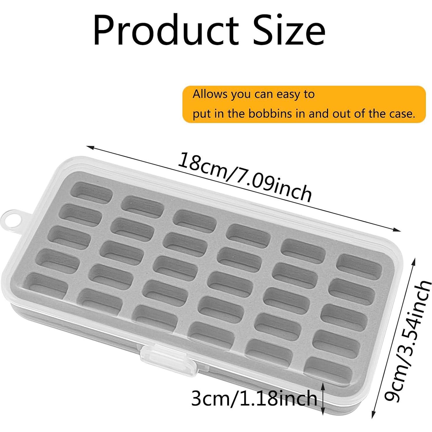Caja de Almacenamiento de Bobinas YEQIN 2 Piezas Gris 60 Compartimentos