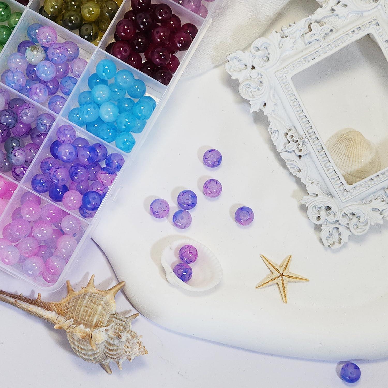 Kit de Pulseras de Cuentas de Vidrio Gaspletu 1200 Piezas 24 Colores