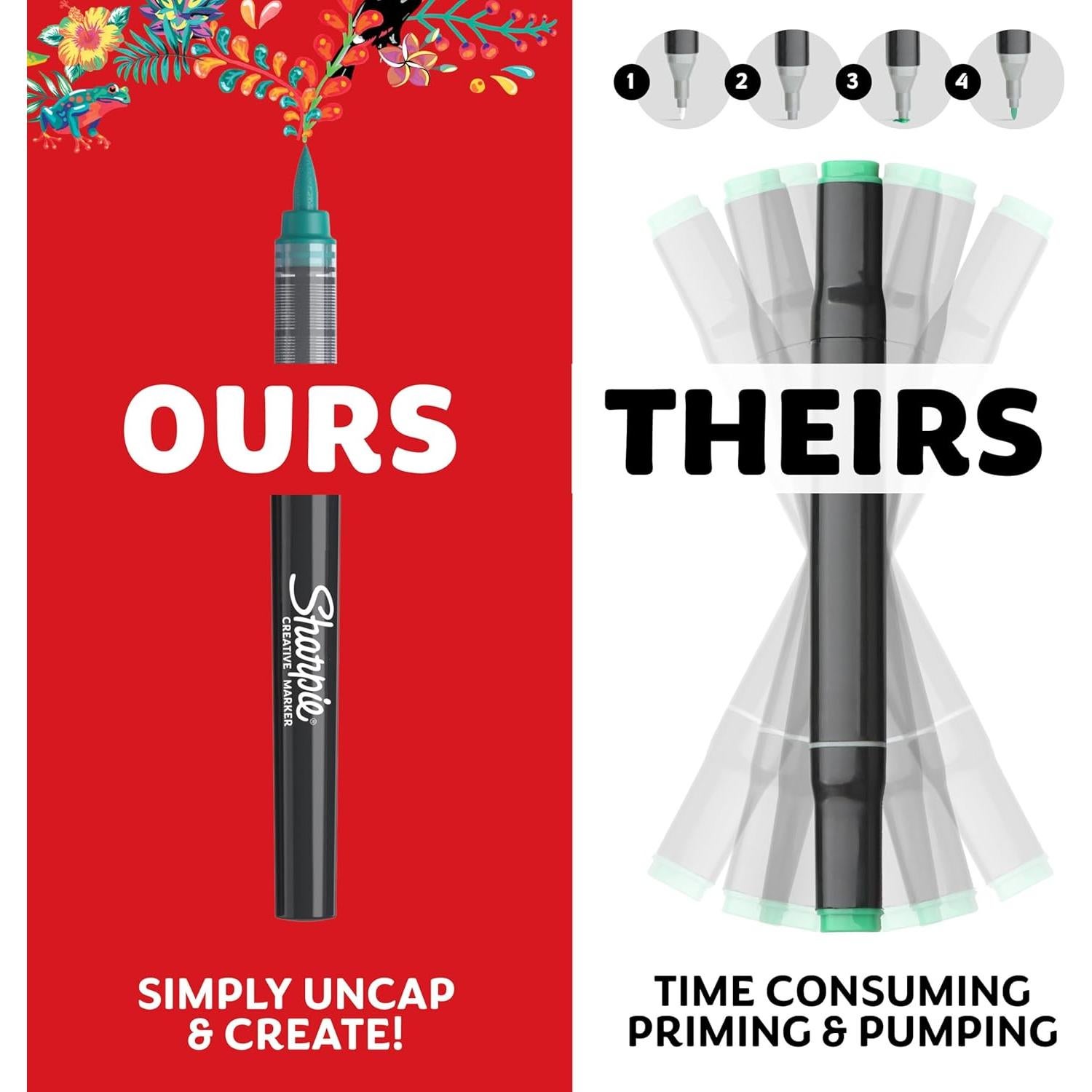 Marcadores Creativos Sharpie 5 Colores Punta de Pincel Acrílico